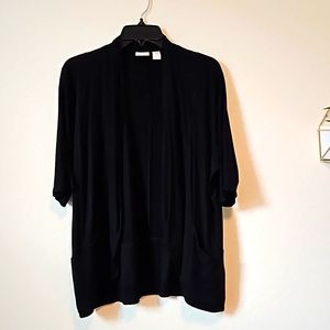 Chicos Black open front cardigan